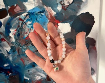 Recycled Beaded Bracelet no. 65: “Pumpkin Cologne” Jewelry Made of Beach Plastic Upcycled