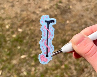 Your Cane Doesn’t Ruin Your Outfit Holographic Vinyl Sticker Disability Art