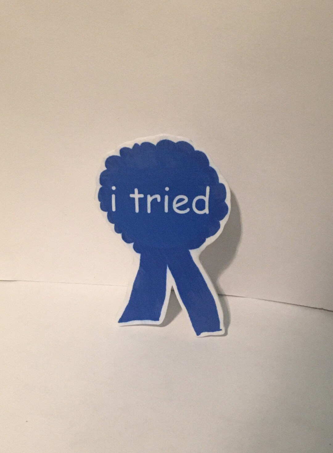 I Tried Blue Ribbon Pin Etsy