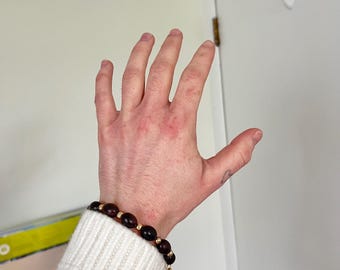 Recycled Beaded Bracelet no. 67: “Library Date” Jewelry Made of Beach Plastic Upcycled