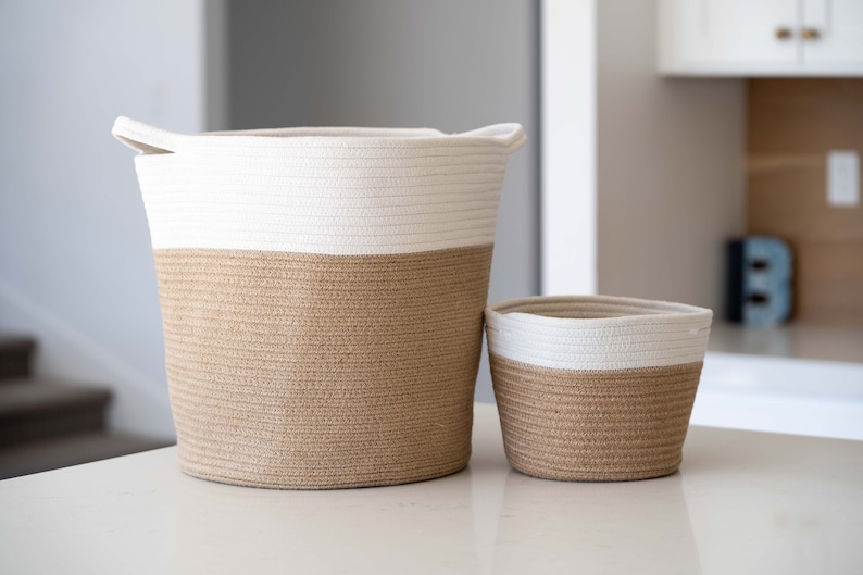 2pc Large Blanket Basket for Nursery or Living Room Woven Etsy