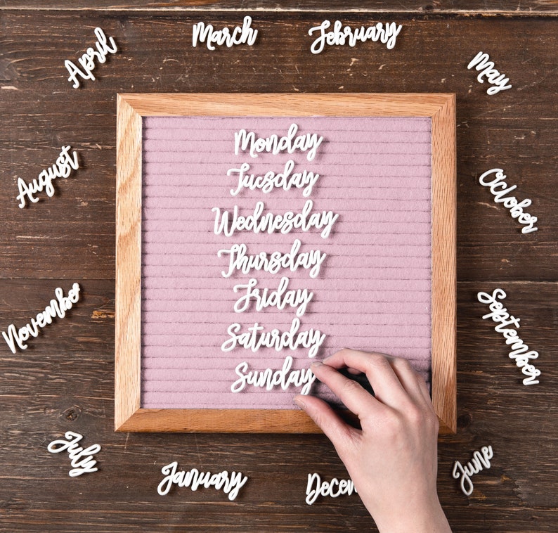 Pink Felt Letter Board 10x10 Frame Stand Cursive Words Etsy