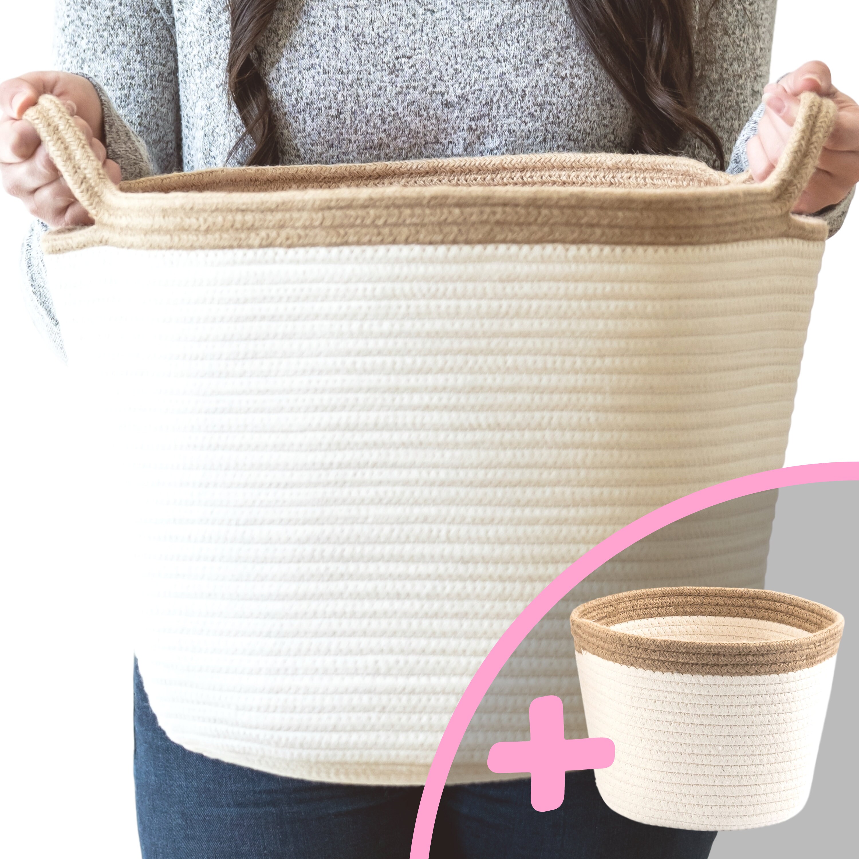 2pc Large Blanket Basket for Nursery or Living Room Woven Etsy