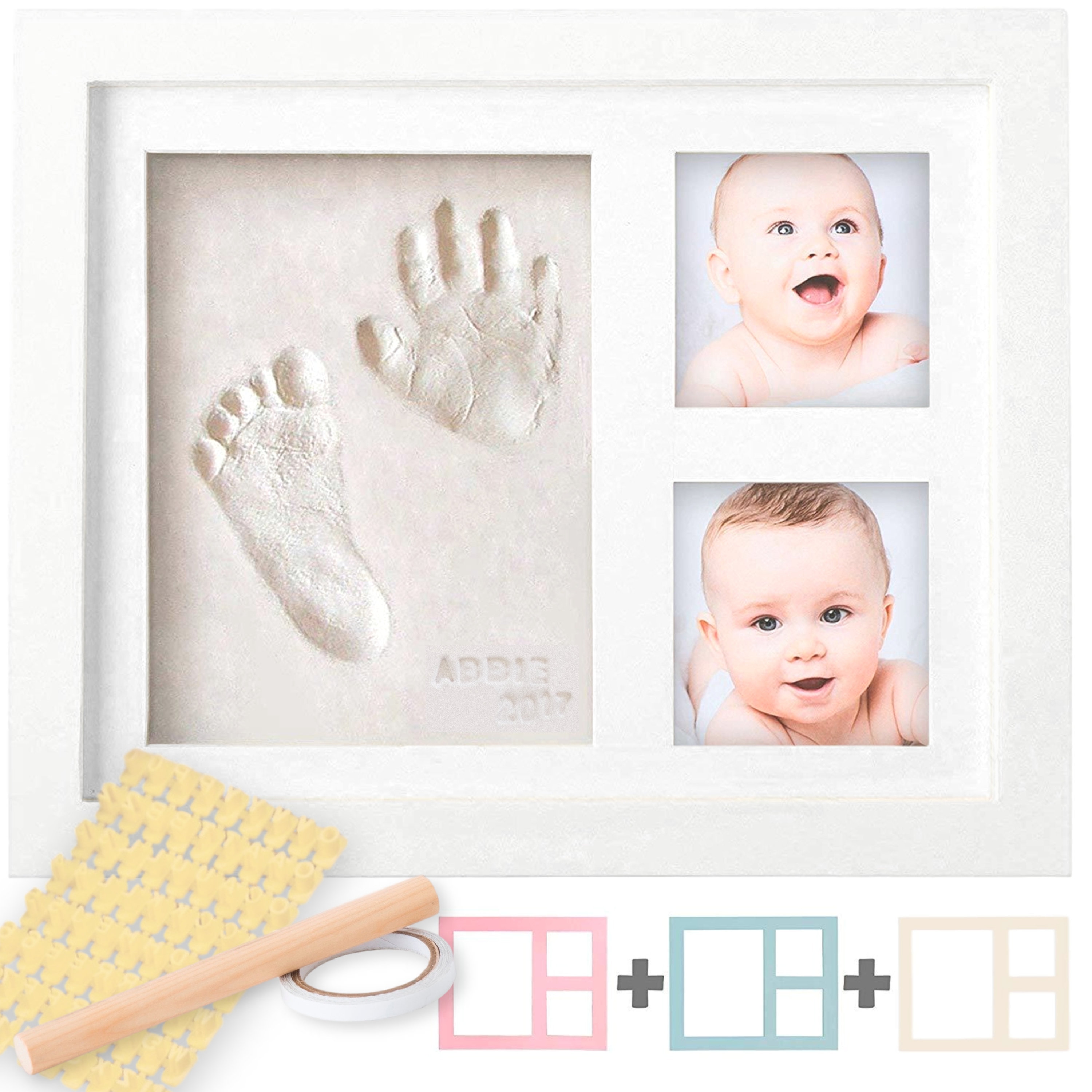 Premium Clay Baby Footprint & Handprint Picture Frame Kit – Up & Raise® -  Best Fetal Doppler and Baby Products