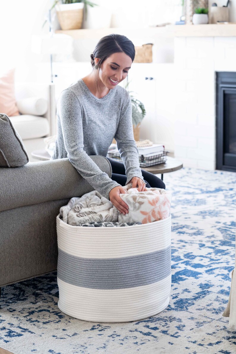 3pc EXTRA Large Blanket Basket for Nursery or Living Room Etsy