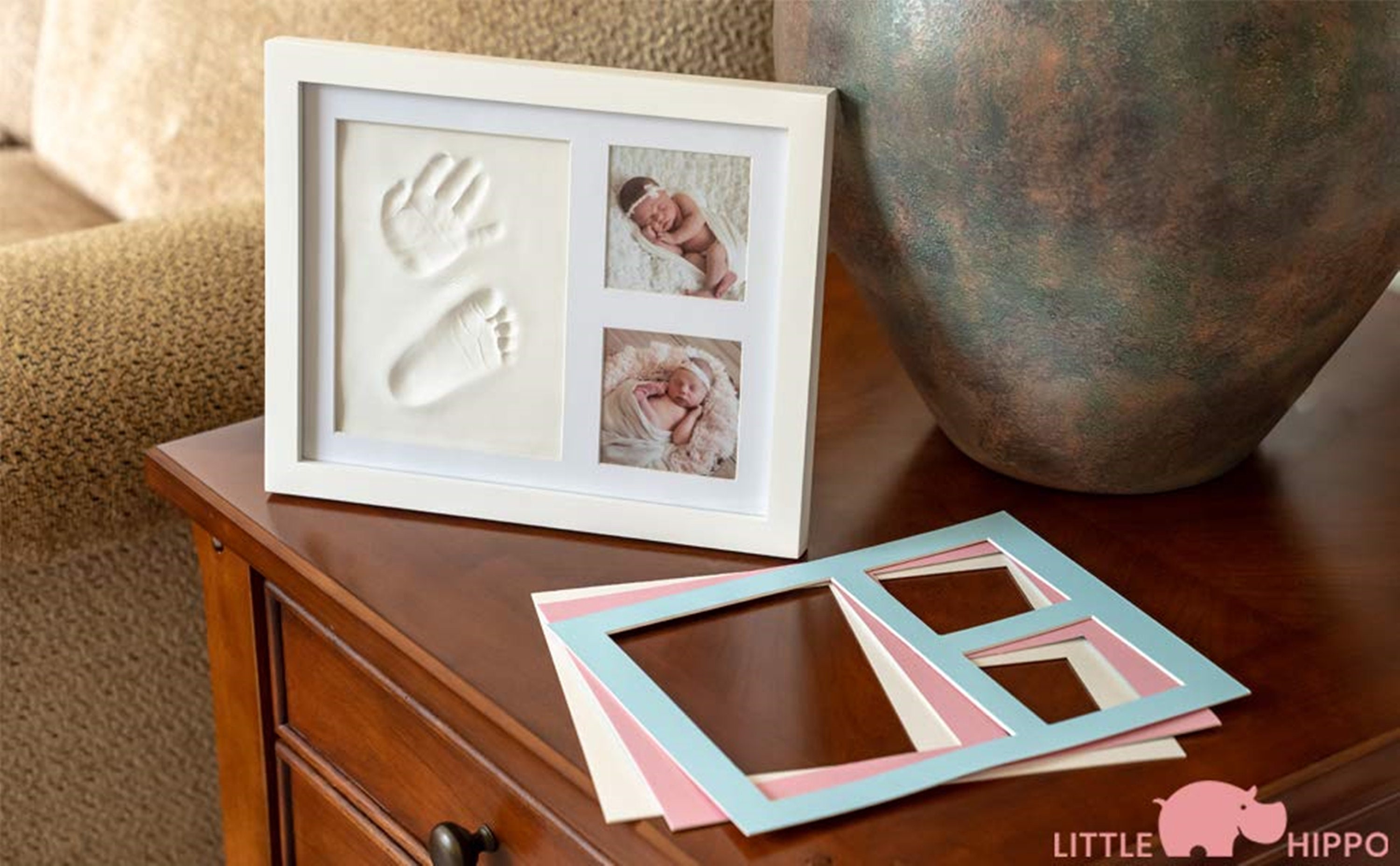 Clay Baby Hand and Footprint Kit with Photo Wall Mount Frame Kit - Inkless Baby  Footprint & Handprint Keepsake for Birthdays & Family Activities (Black  Frame) - Proud Baby by Luna Bean