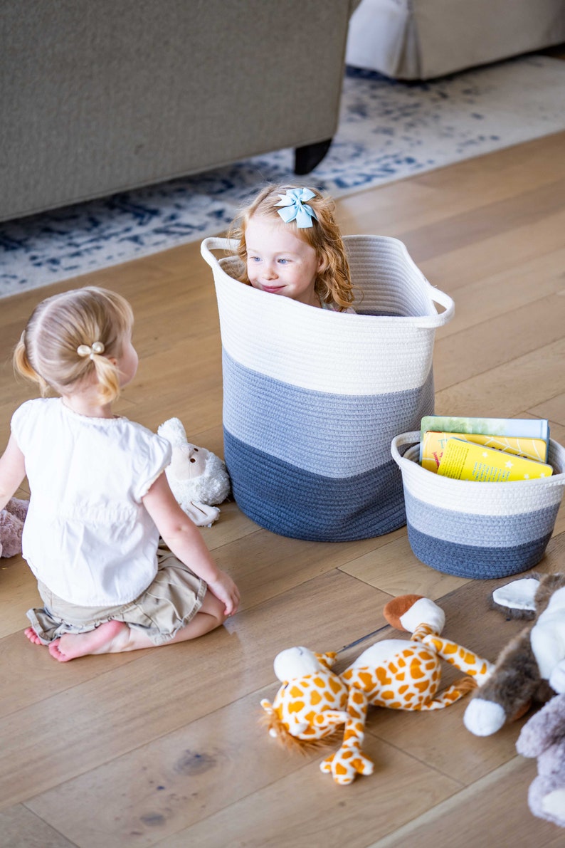 2pc Large Blanket Basket for Nursery or Living Room Woven Etsy
