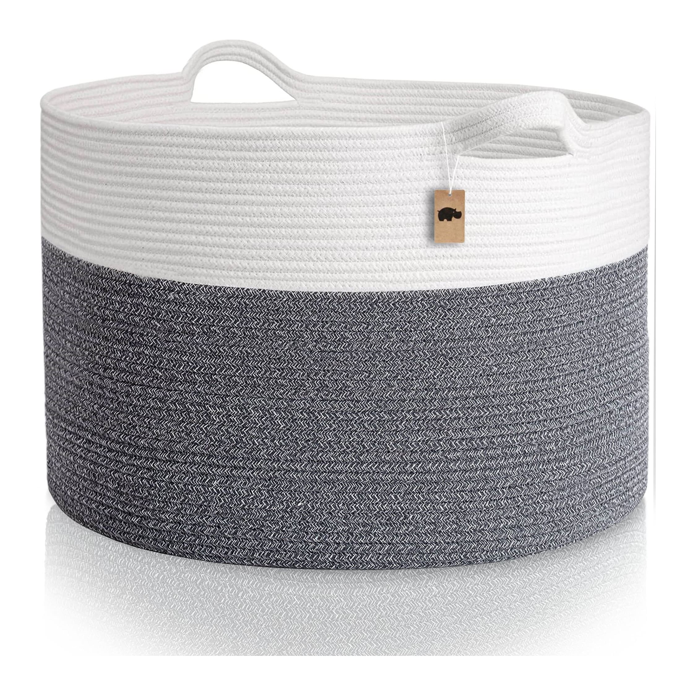 White wicker blanket basket hotsell