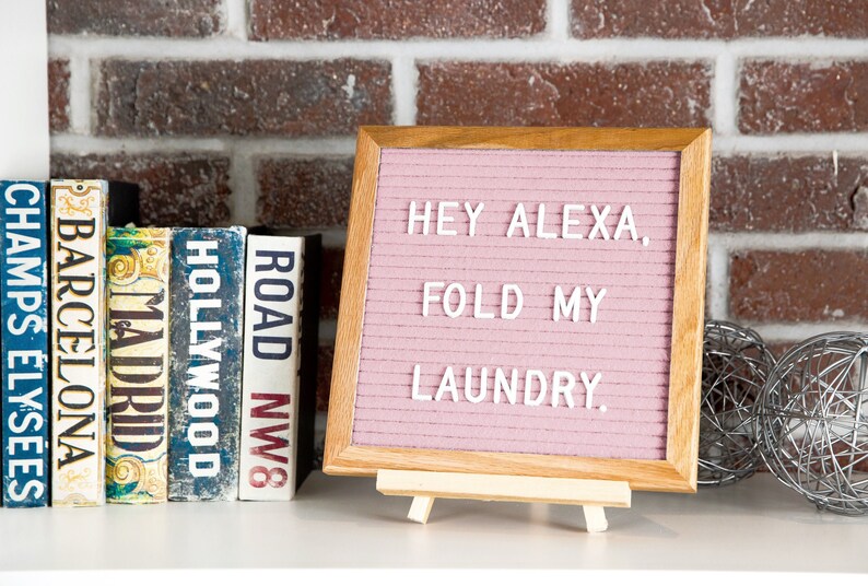 Pink Felt Letter Board 10x10 Frame Stand Cursive Words Etsy