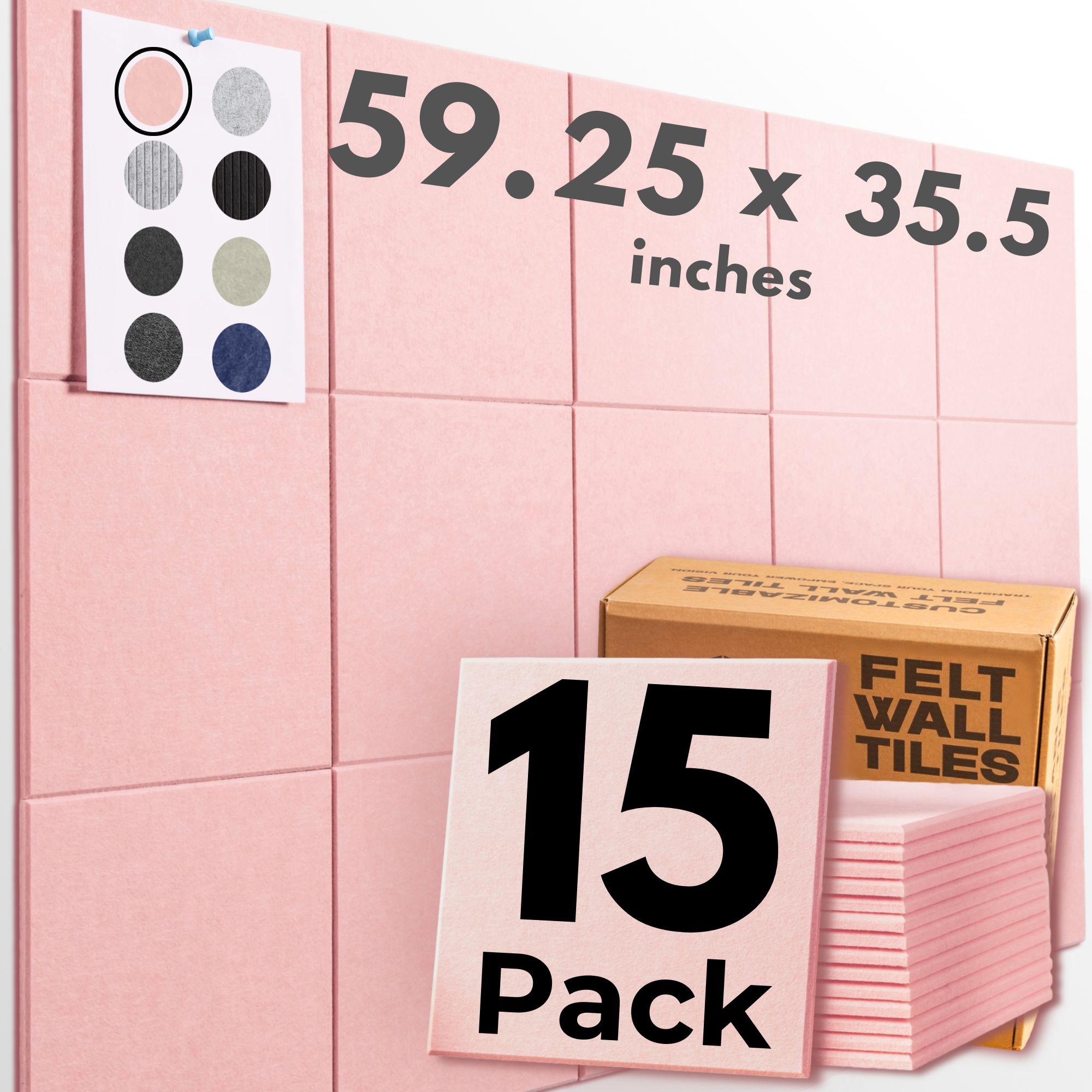 Pink Felt Wall Tiles, Self-adhesive Pin Board, Customizable Bulletin ...
