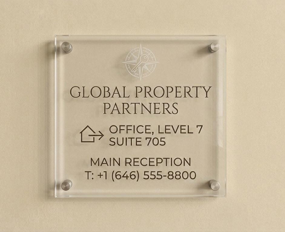 Custom Acrylic Office Sign, Business Wayfinding Door Plaque, Recept...