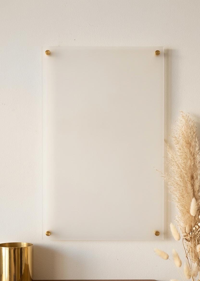 White Acrylic Planner Board, Minimalist Dry Erase Calendar, Reusabl...