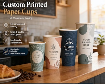 Custom Printed Paper Cups: Personalized Logo, Full Color Wrap