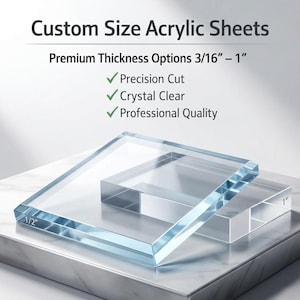 Custom Clear Acrylic Sheet, Precision Cut, Heavy Duty Plexiglass Plastic</em>