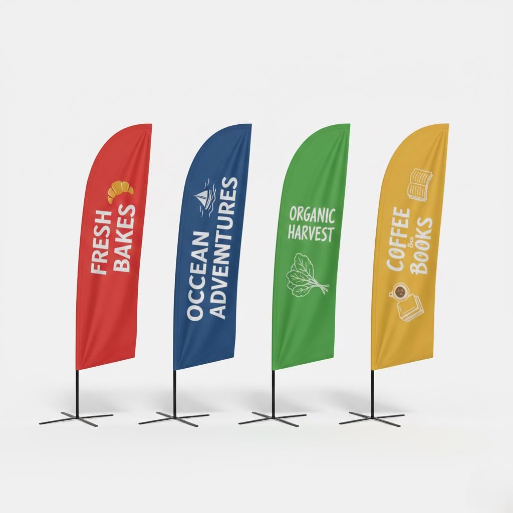 Custom Feather Flag, Business Advertising Banner, Multiple Sizes