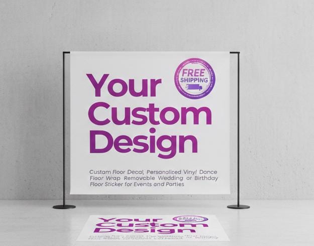 Custom Your Floor Decal + Backdrop , Birthday Party Decor , Weddin...