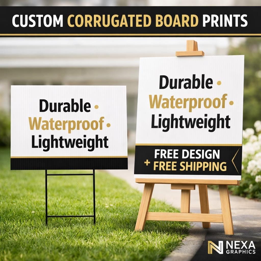 Custom Corrugated Plastic Sign, Waterproof Business Advertising Boa...