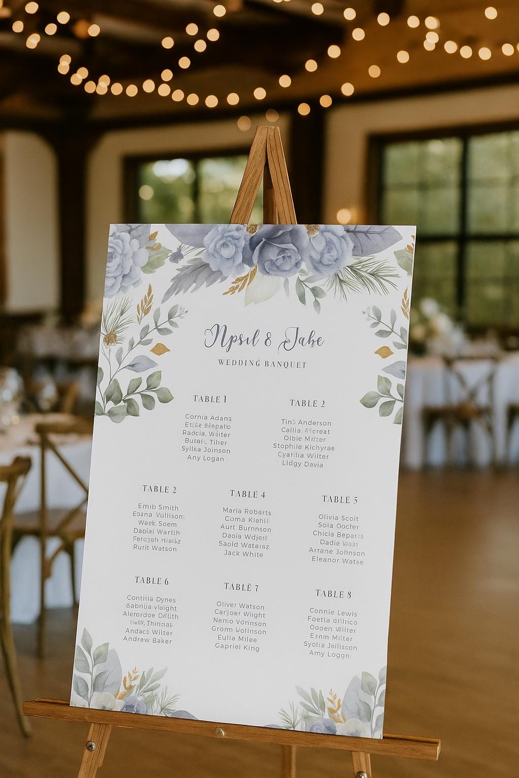 Custom Floral Wedding Seating Chart | Elegant PVC Reception Decor