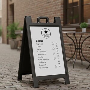Custom A-Frame Cafe Menu Sign: Outdoor Durable