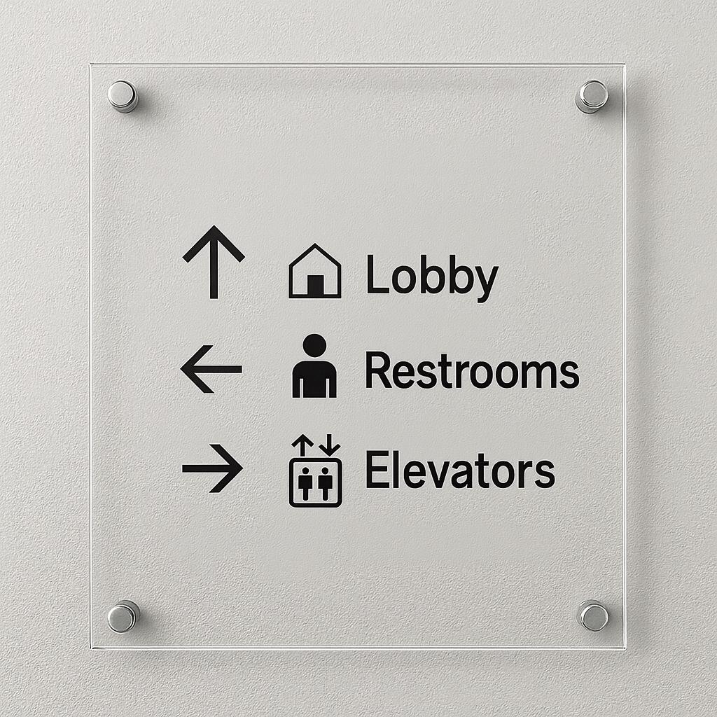 Acrylic Building Wayfinding, Navigation Directional Signs, Custom D...