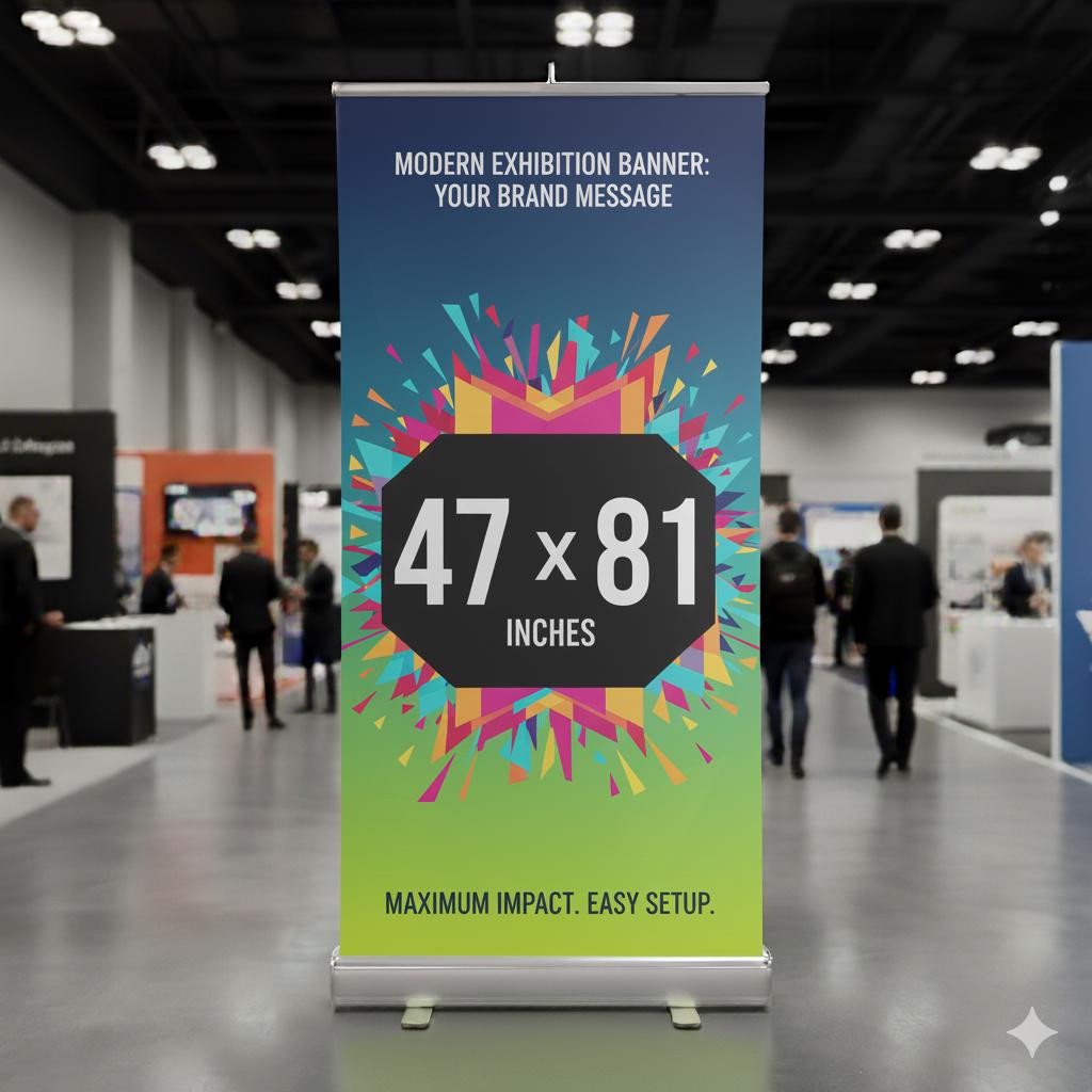 Custom Roll-Up Banner: Portable Trade Show Display (47"x81")