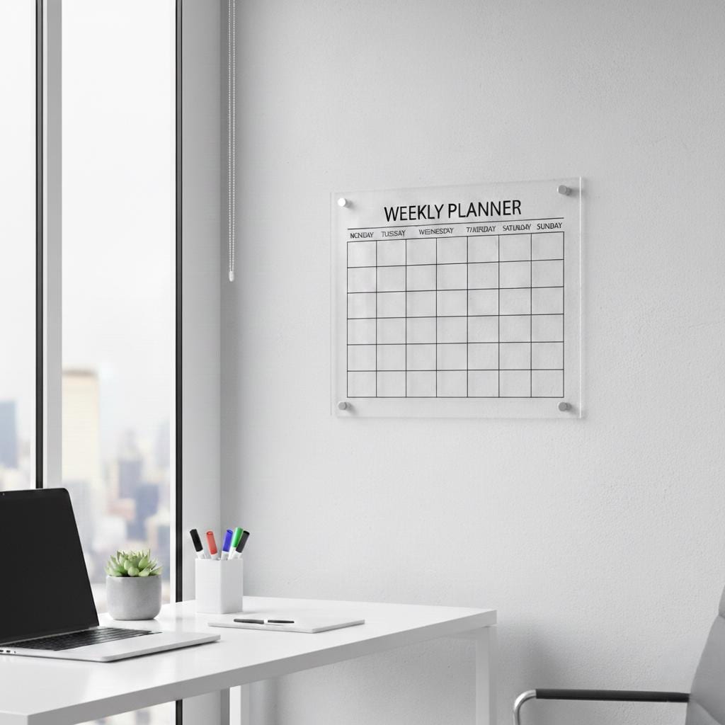 Acrylic Weekly Calendar Whiteboard - Wall Mounted Organizer