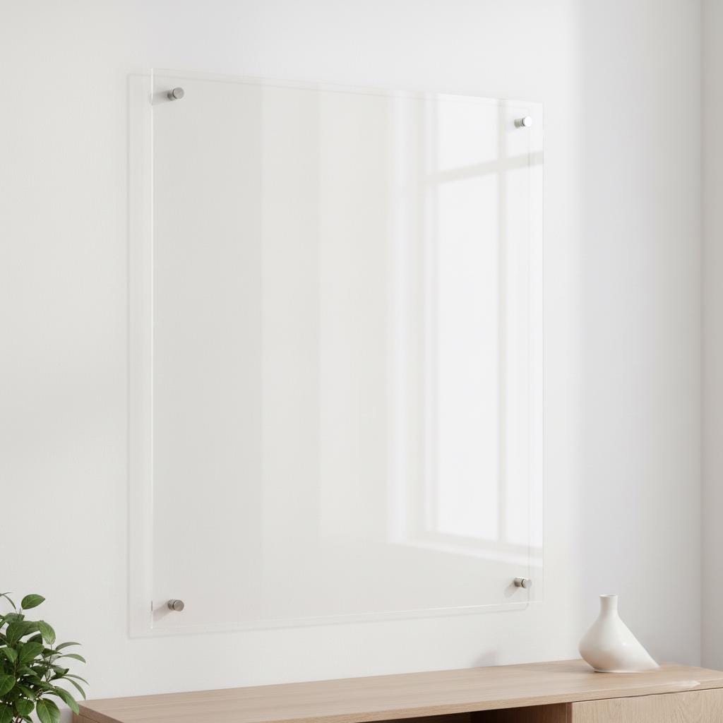 Acrylic Dry Erase Wall Board, Clear Floating Office Message Board
