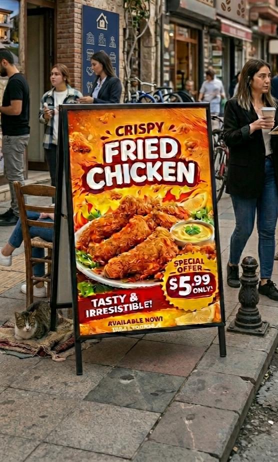 Metal A Frame Sidewalk Sign, Double-Sided Business Display (24"x36")
