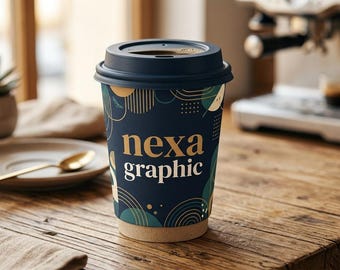 Custom Printed Coffee Cups, Full Color Logo Branded Disposable Business Packaging
