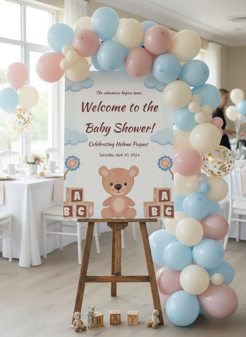 Boy Baby Shower Sign, Custom Blue PVC (Welcome Decoration)