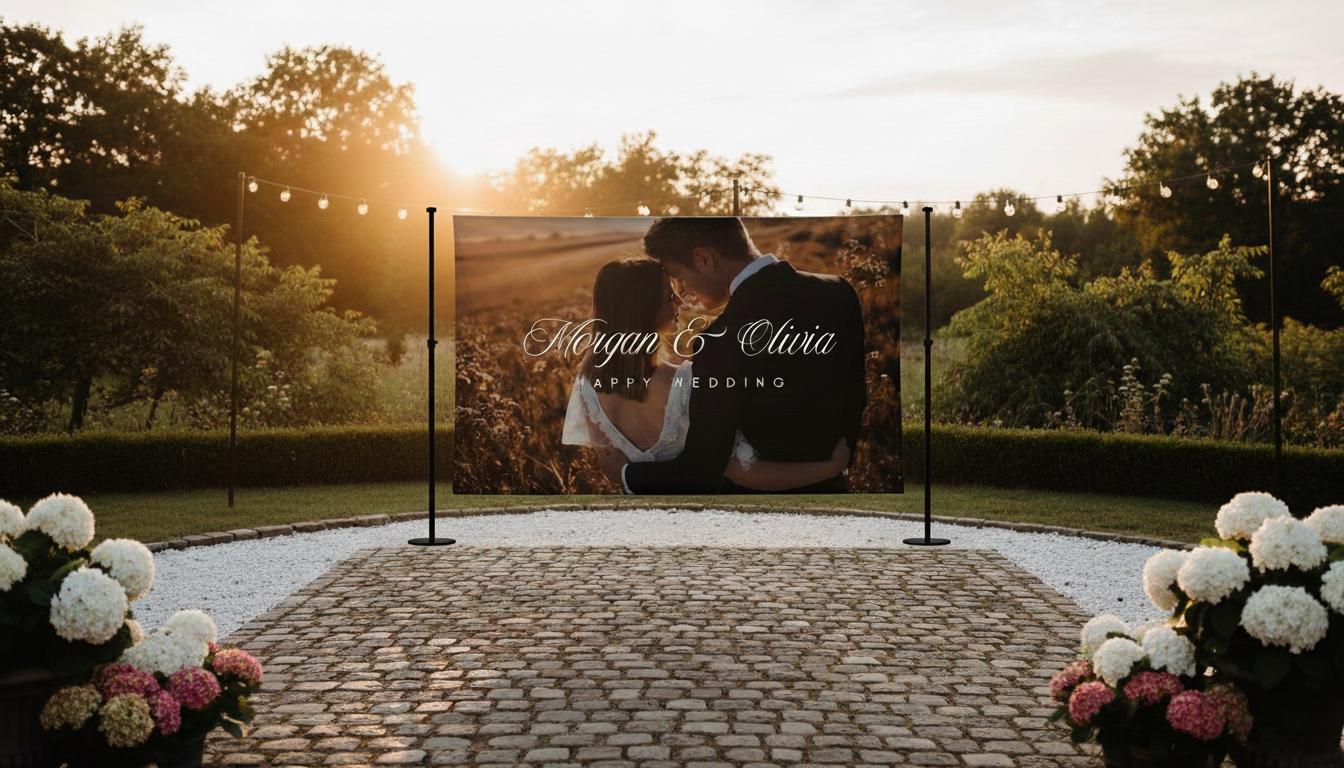 Wediing Backdrop Banner , Personalized Photo Design , Weddings & P...