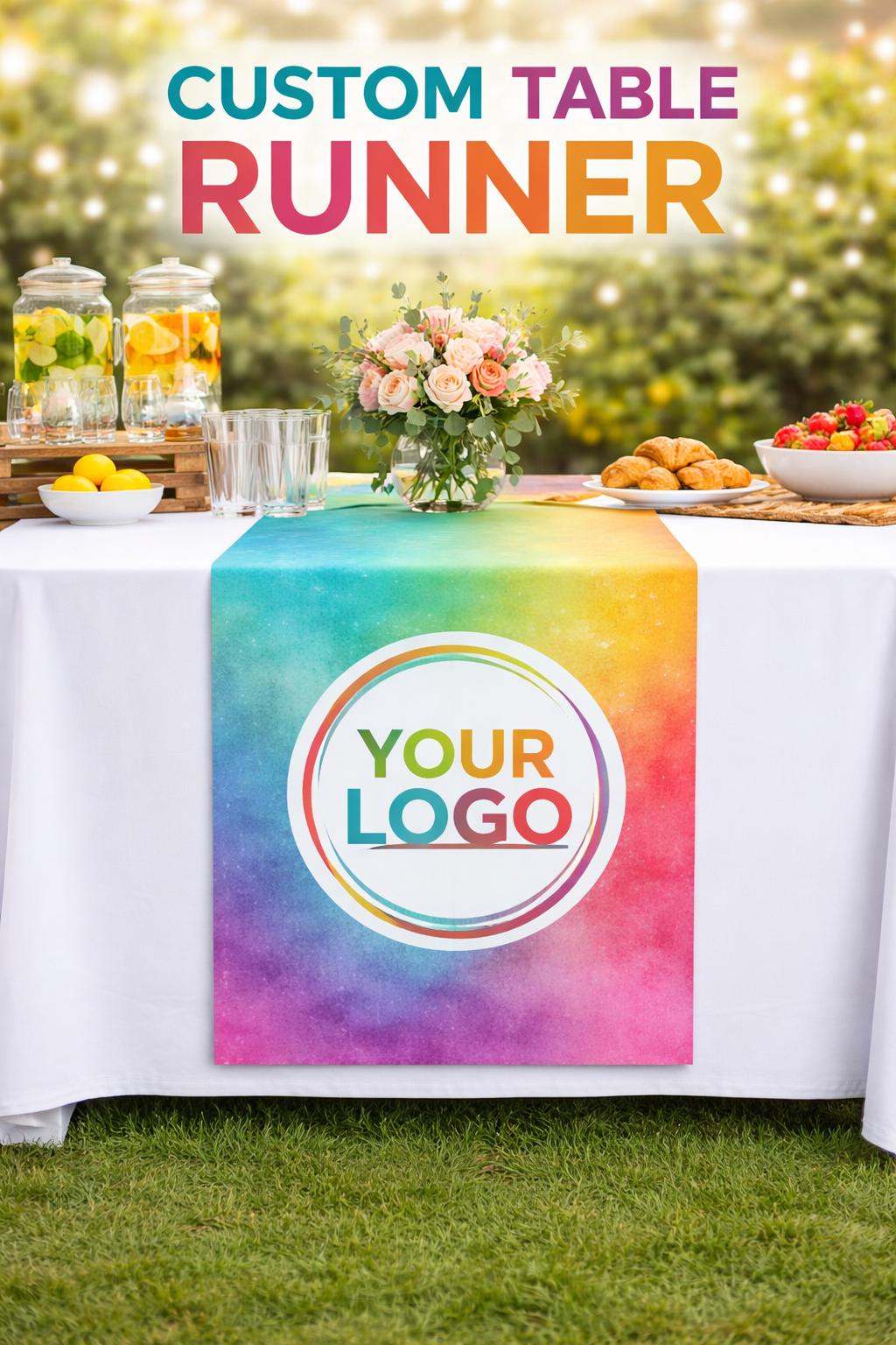 Custom Logo Table Runner | Trade Show Event Branding