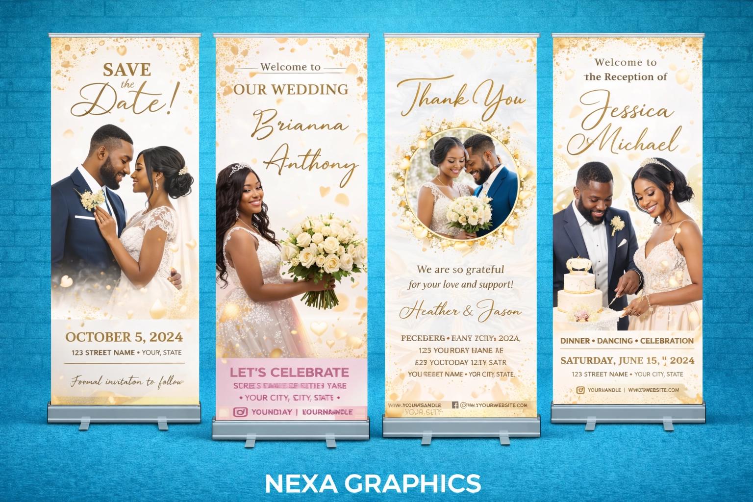 Custom Wedding Welcome Retractable Banner | Roll Up Sign Stand