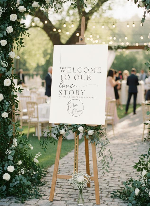 Minimalist Wedding Welcome Sign - Custom Acrylic Ceremony Decor