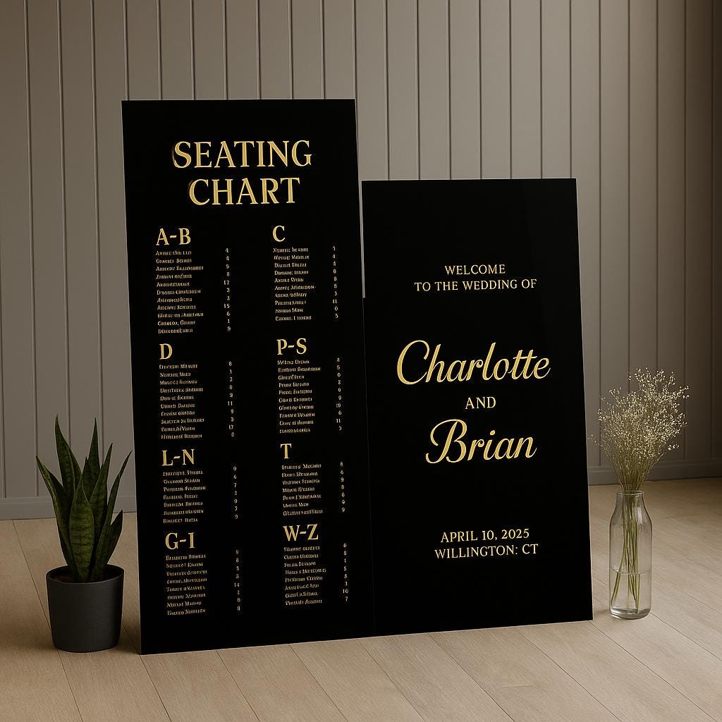Custom Acrylic Wedding Sign Set | Welcome & Seating Chart