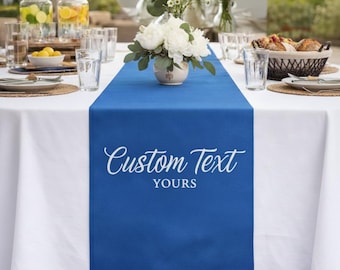 Custom Logo Table Runner, Full Color Printed Text Runner