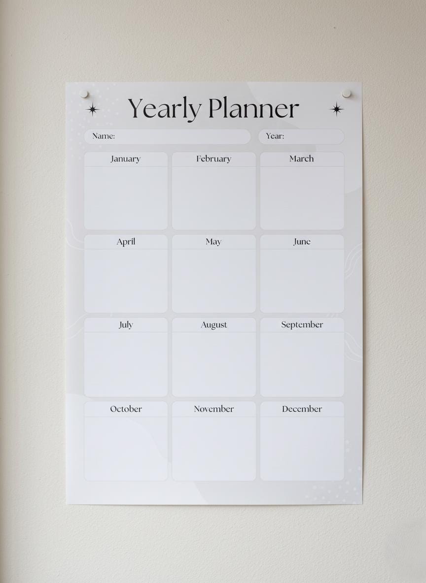 Yearly Dry Erase Acrylic Calendar , 2026 Large Wall Planner , Eras...