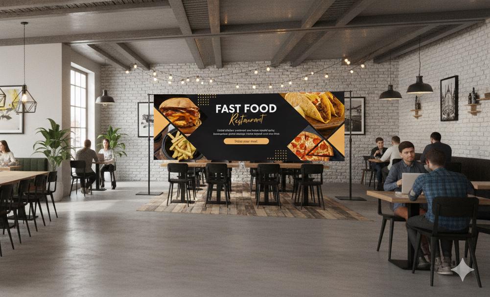 Custom Restaurant Printed Backdrop Banner - Photo Booth and Event D...