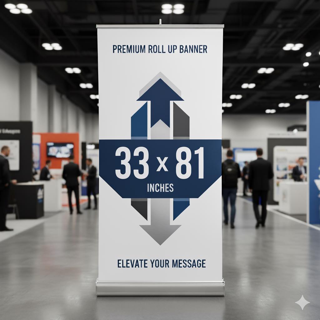 Roll Up Banner – Heavy-Duty Display Stand (33" x 81")