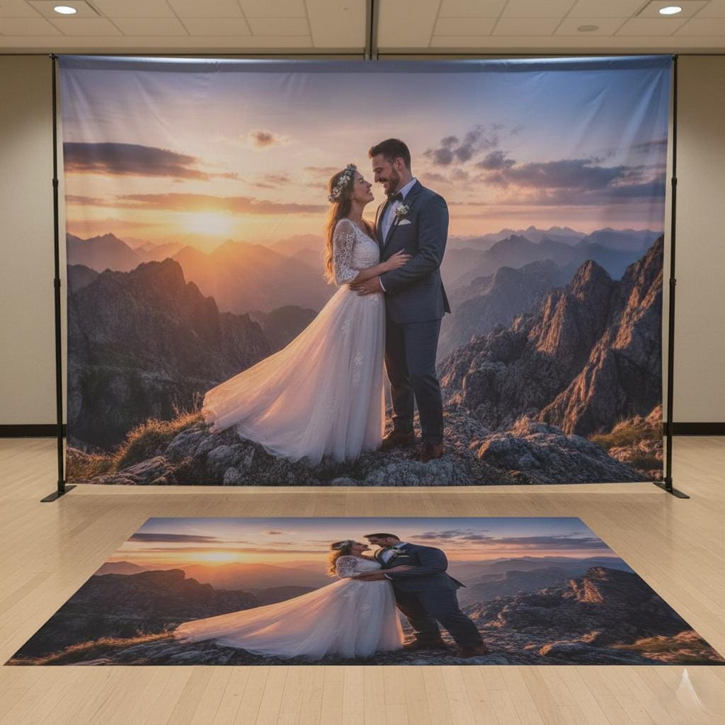 Wedding Backdrop and Floor Decal Set , Matching Design , Indoor Use...