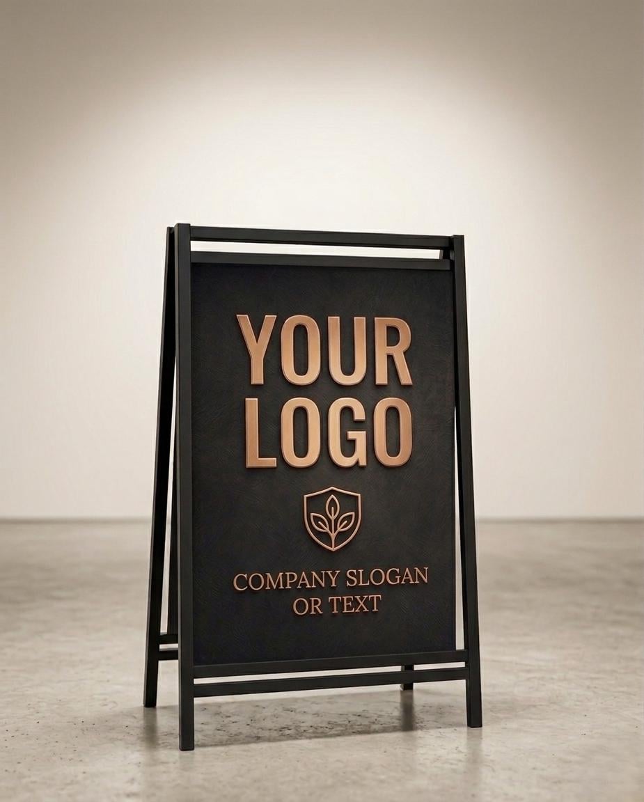 Custom Metal A-Frame Sidewalk Sign: Double-Sided Business Advertisi...