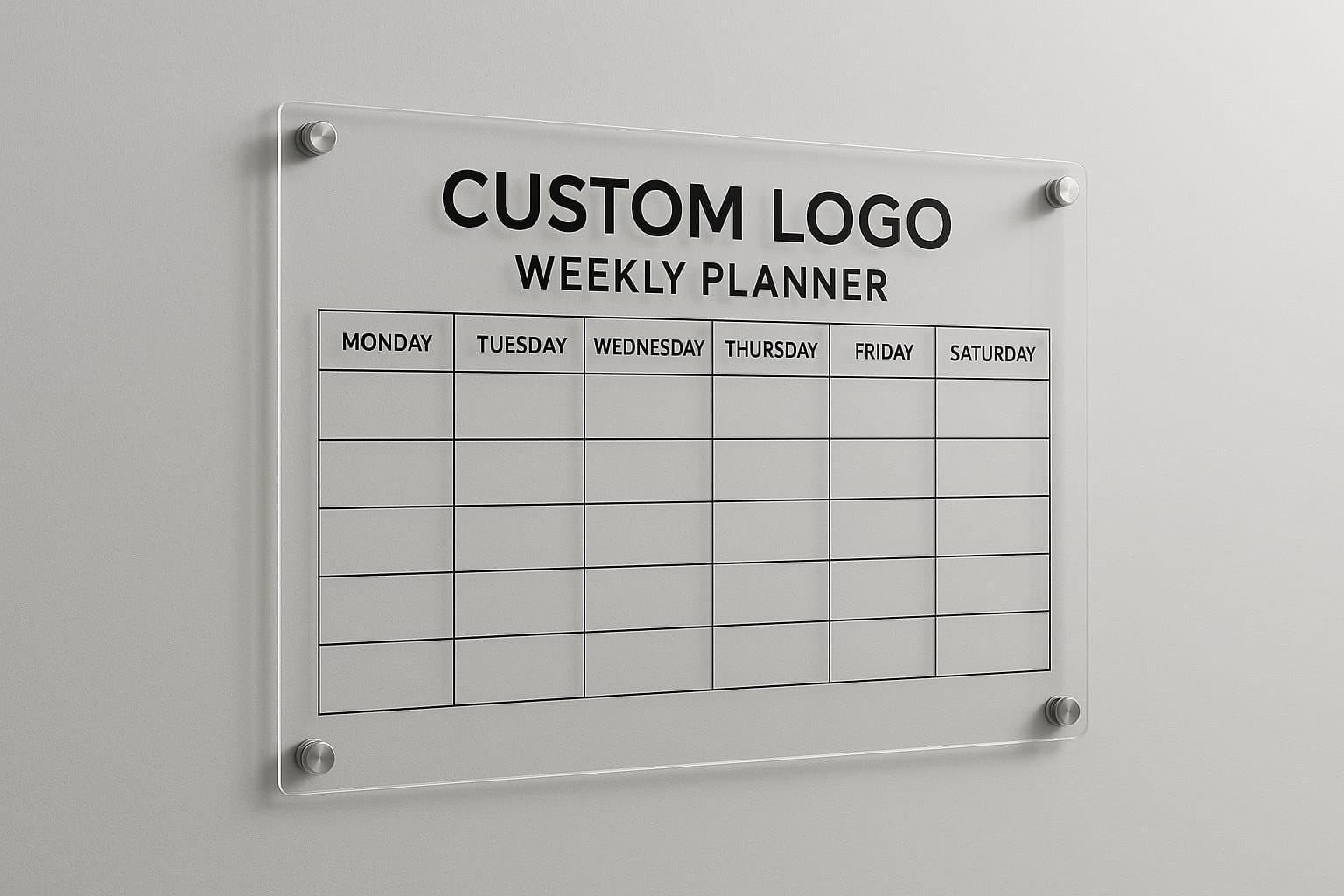 Clear Dry Erase Board Monthly Large Acrylic (Custom Sizes)