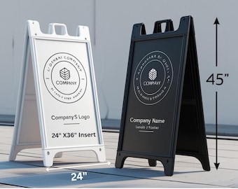 Custom Deluxe Signicade A Frame Sidewalk Sign – Includes 2 Full Color 24x36 Signs – Business Sign