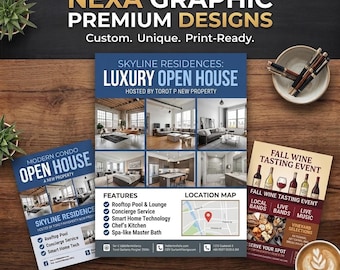 Custom Flyers for Small Business, Full Color, Double-Sided (Multiple Sizes)