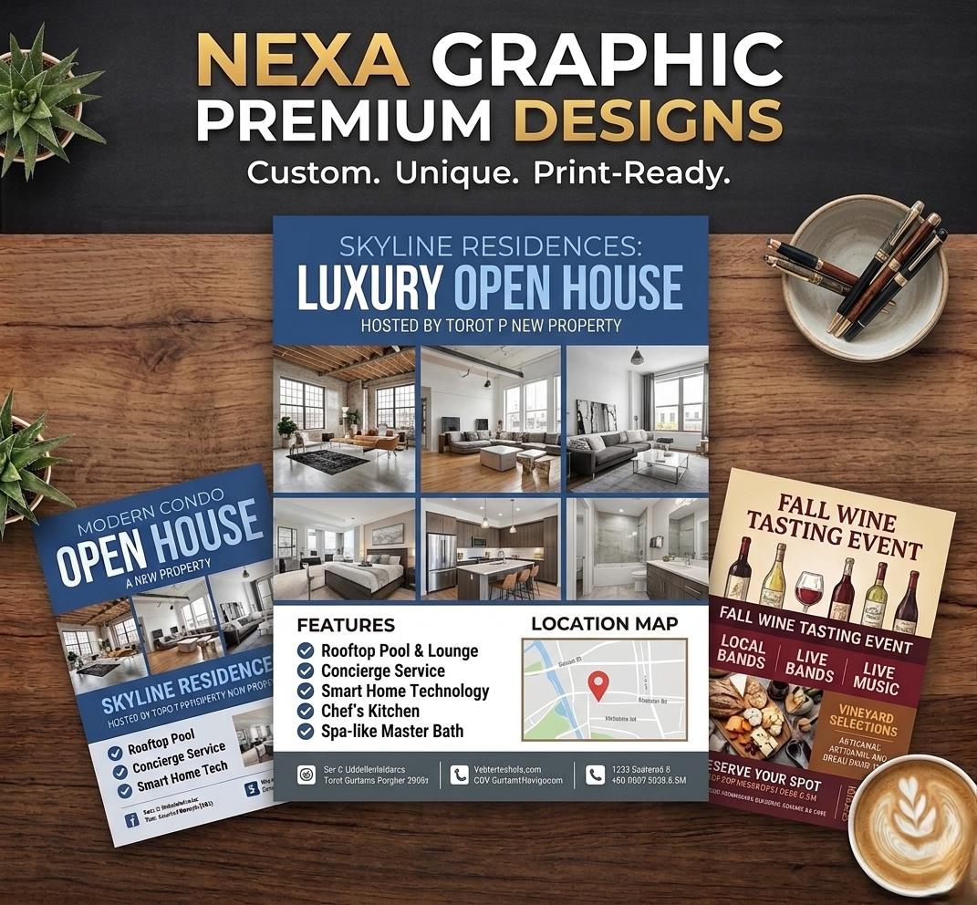 Custom Flyers for Small Business, Full Color, Double-Sided (Multipl...