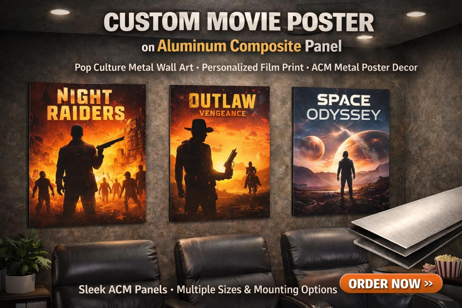 Custom Movie Poster | Aluminum Metal Wall Art | Film Print