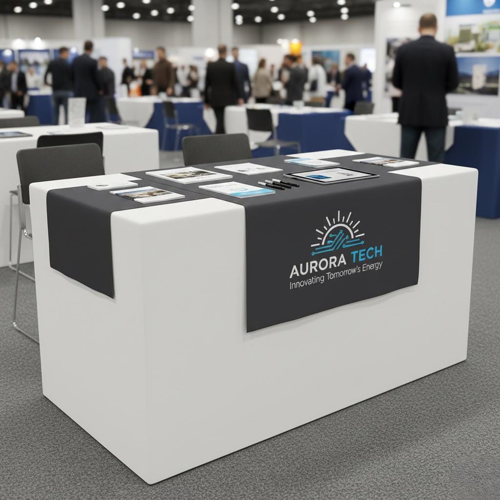 Custom Logo Fair Table Runner: Trade Show and Event Branding