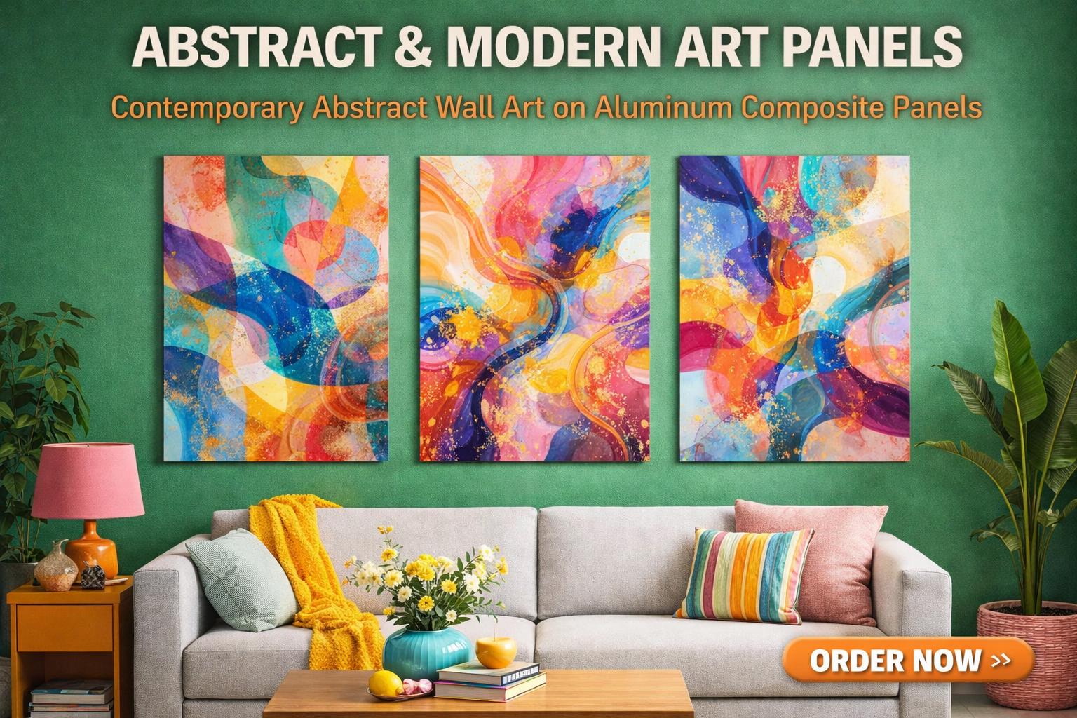 Colorful Abstract Art Print | Modern Aluminum Wall Decor