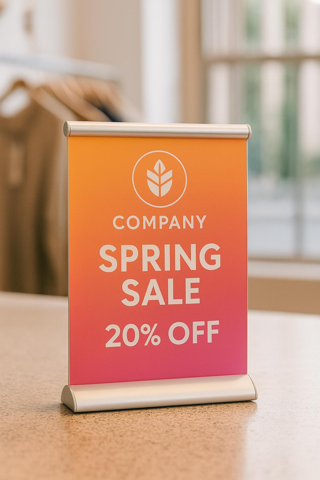 Custom Tabletop Retractable Banner: Mini Roll Up Display (8.5x12)