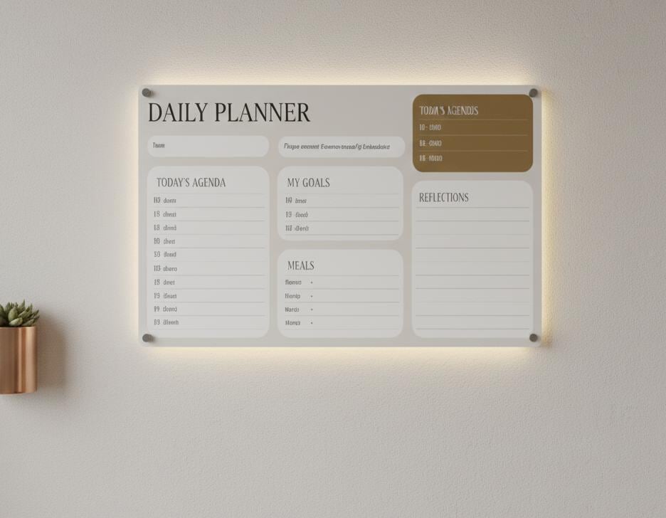 Custom Acrylic Daily Planner Board, Personalized Dry Erase Calendar